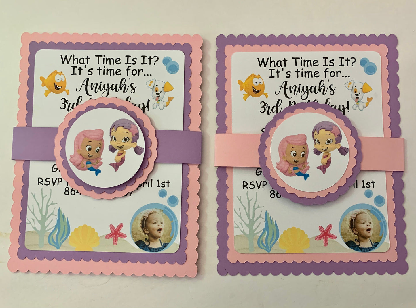 Bubble Guppies Invitation/girls/set of 10