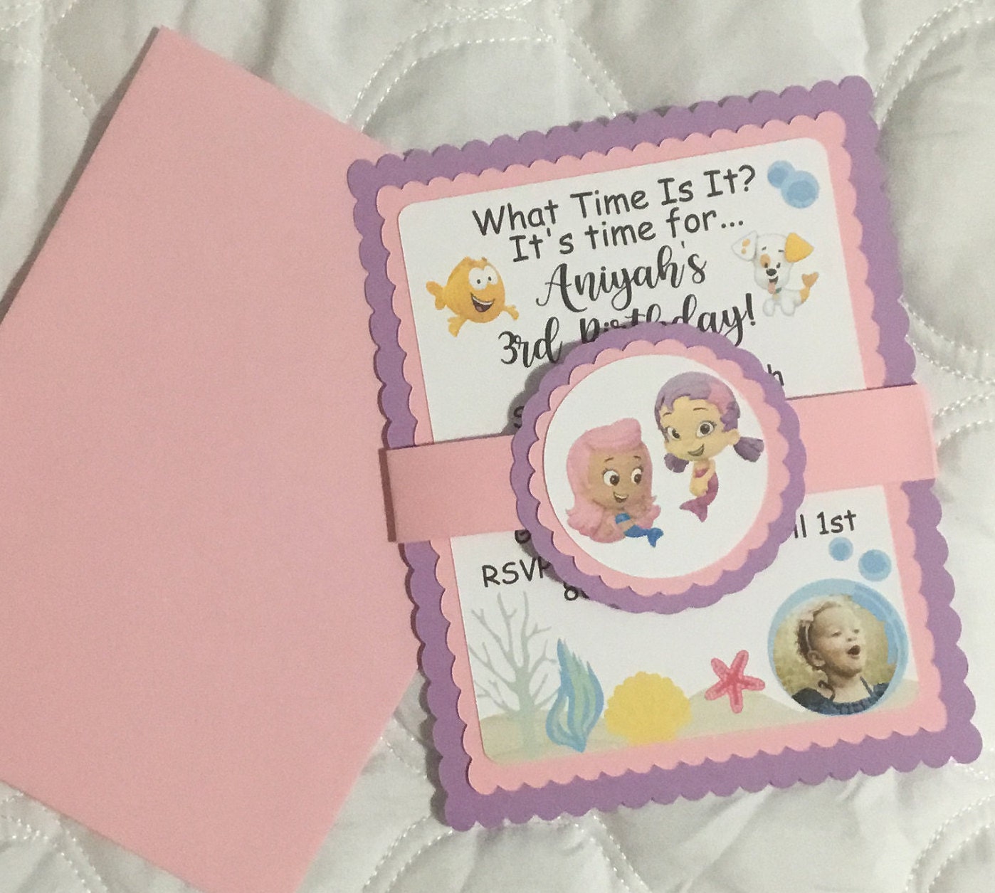 Bubble Guppies Invitation/girls/set of 10