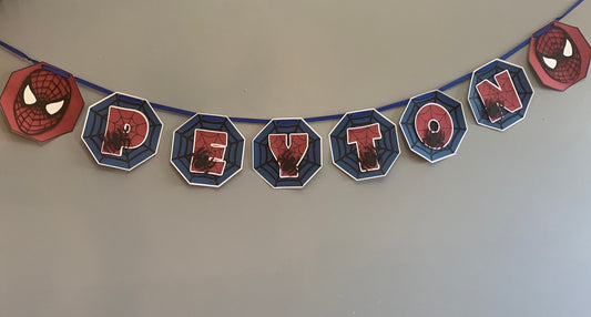 Spiderman Birthday Banner Customized