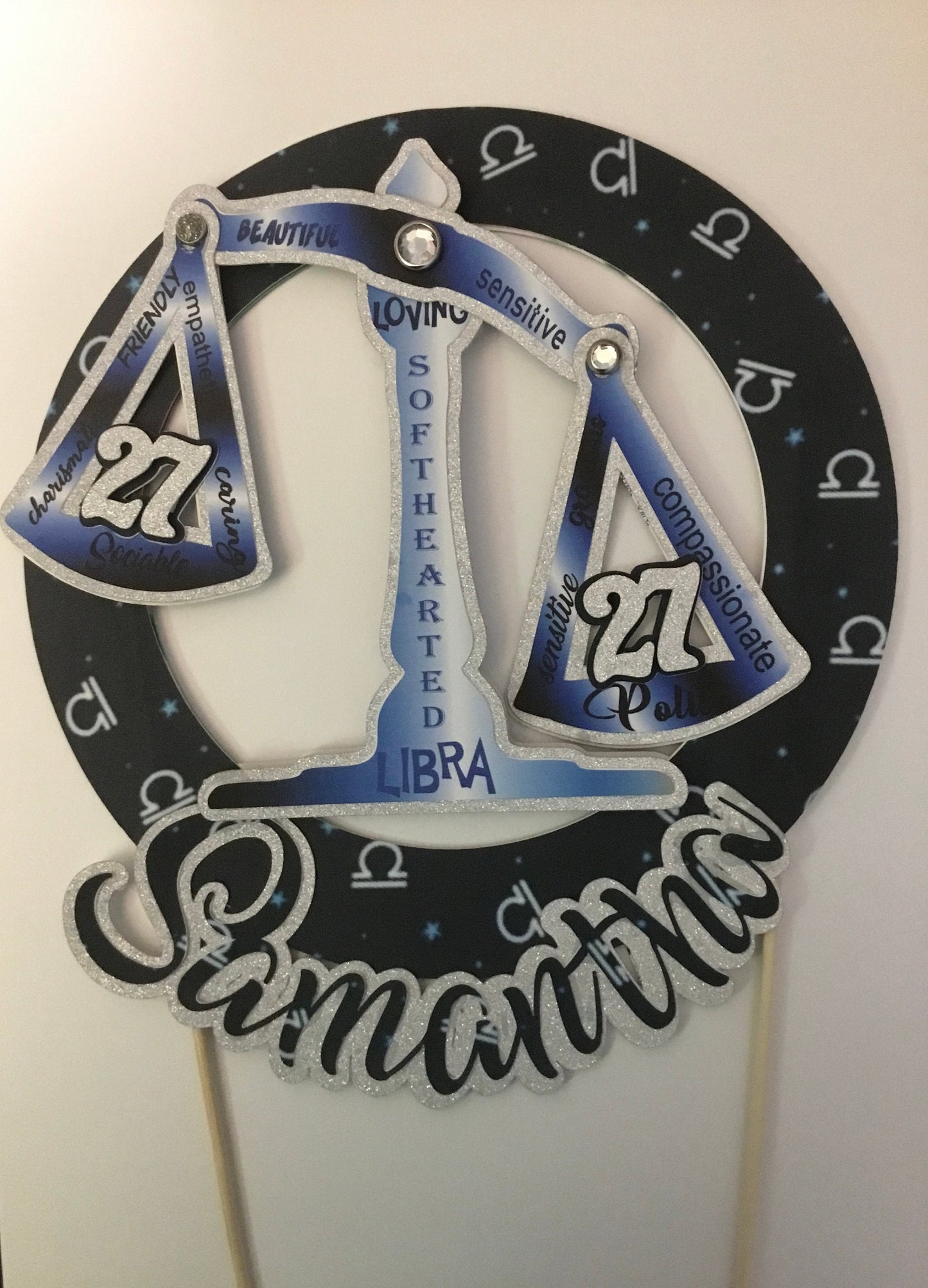 Libra Cake Topper/Zodiac cake/horoscope topper